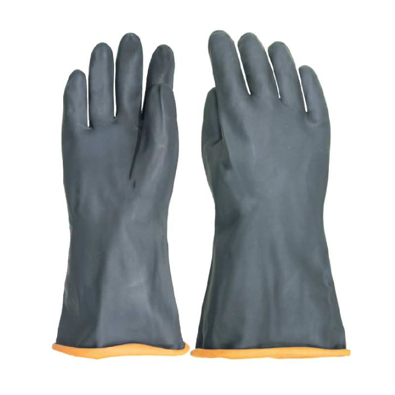 Heavyduty chemical rubber gloves
