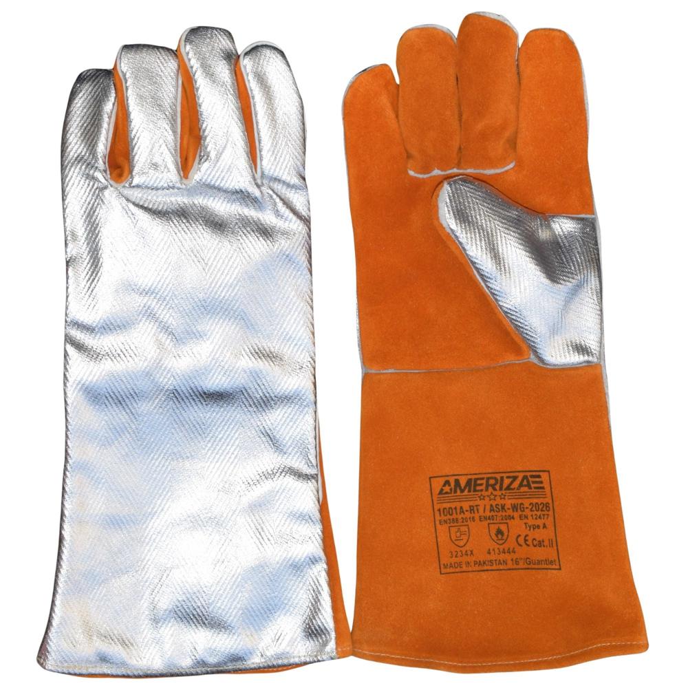 Aluminized Leather Glove, Welted Seams
