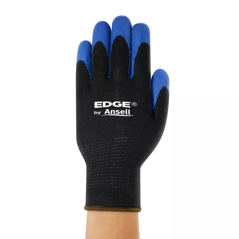 Ansell Edge Latex coated gloves.diamond grip industrial gloves