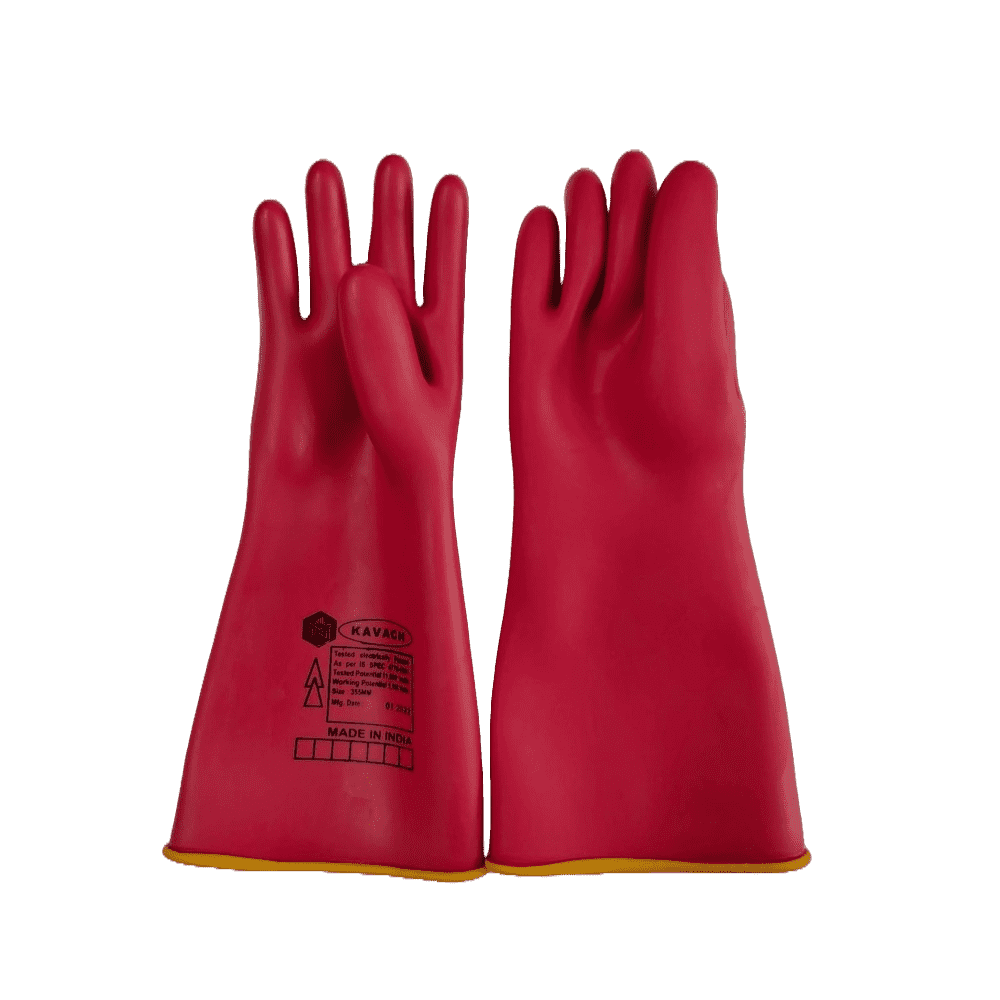 Kavach electrical shock resistant rubber gloves 11000V