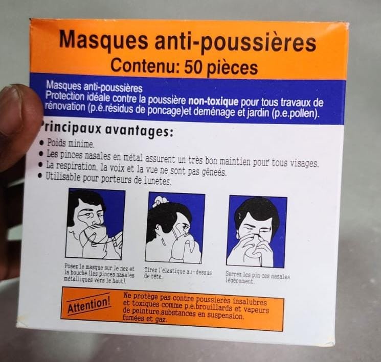 Disposable Dust Masks (Water Resistant) – 50 Pieces Pack.