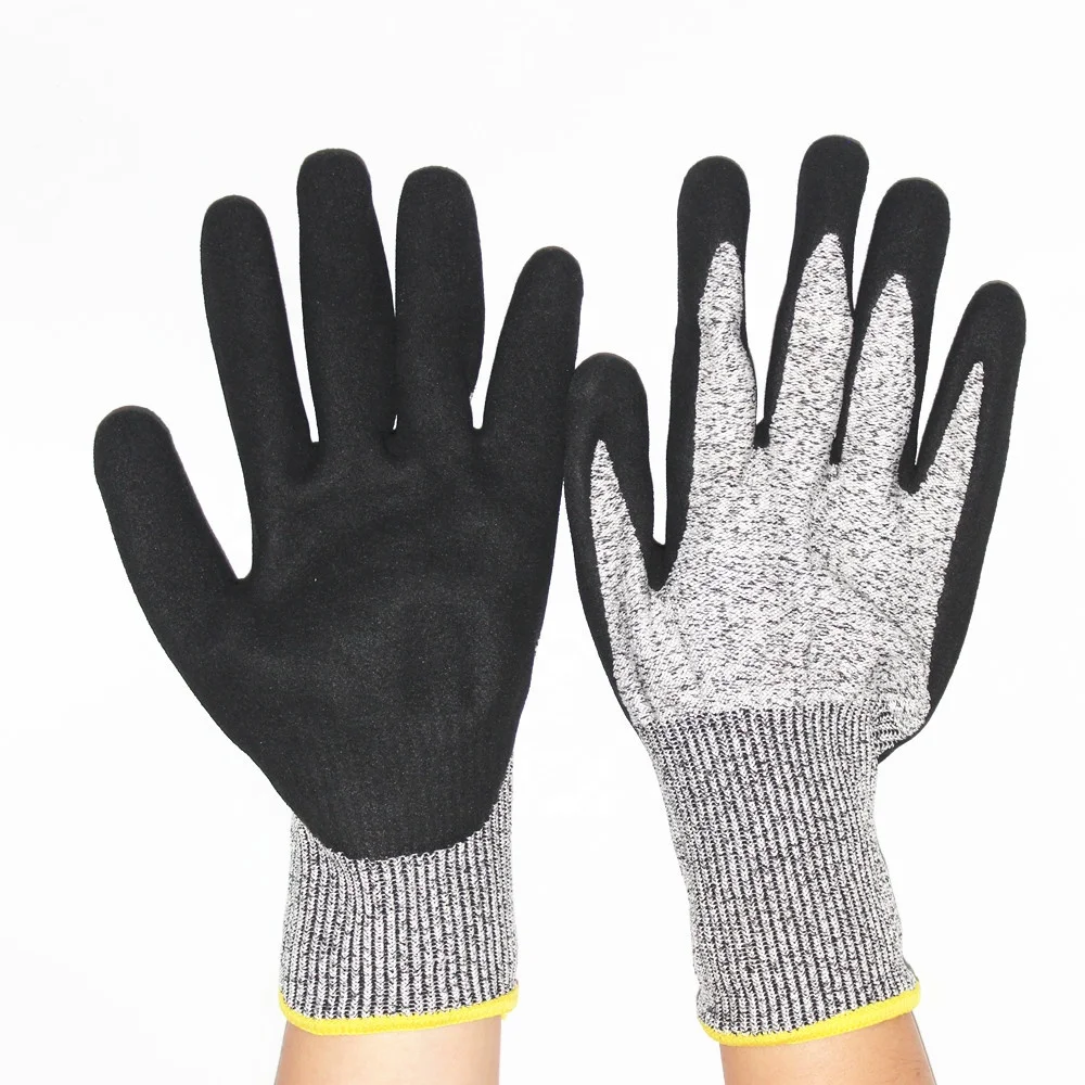 Kratos Cut resistant level 5 Nitrile Sandy Coated Anti-cut Work Gloves EN388