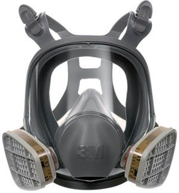 3M 6800, Reusable Full Face Mask chemical Respirator complete with catridges and filter pad