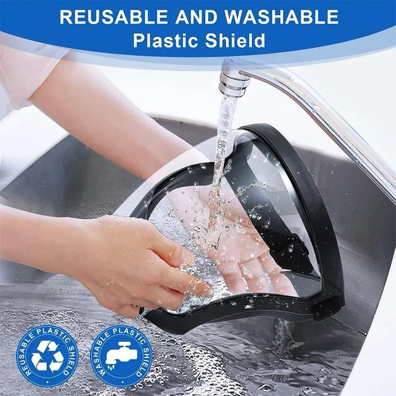  Reusable and washable plastic full-face shield 